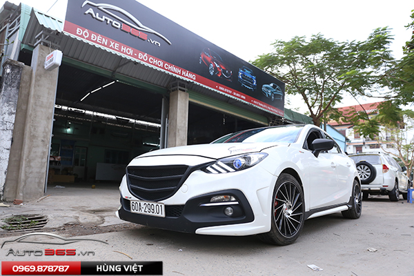 mazda lên bộ đèn Bi Hella 5 2017 cao cấp GTR Mắt quỷ Davil Eyes